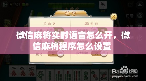 微信麻将实时语音怎么开，微信麻将程序怎么设置 