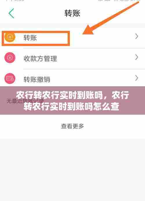 农行转农行实时到账吗,农行转农行实时到账吗怎么查