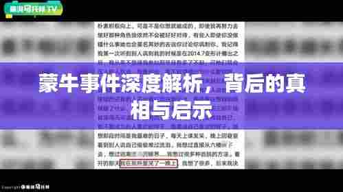 蒙牛事件深度解析,背后的真相与启示
