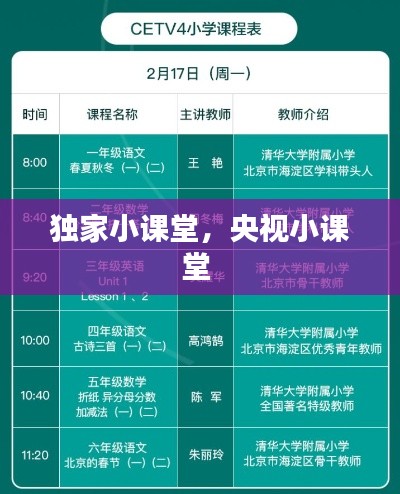 独家小课堂,央视小课堂