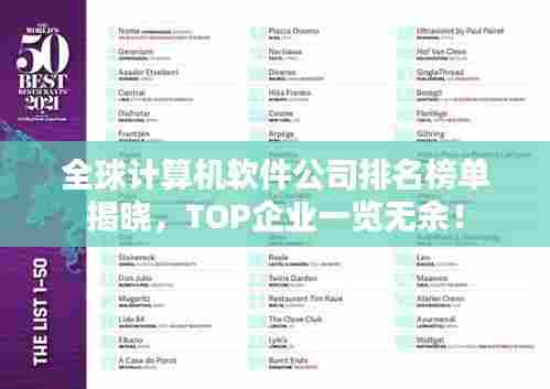 全球计算机软件公司排名榜单揭晓,TOP企业一览无余!