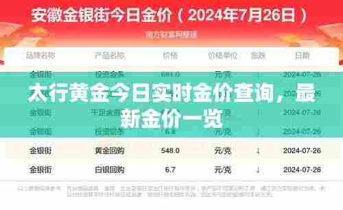 太行黄金今日实时金价查询,最新金价一览