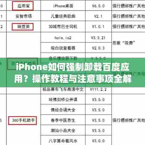 iPhone如何强制卸载百度应用?操作教程与注意事项全解析