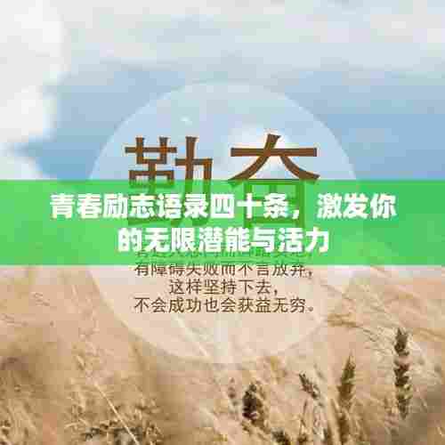 青春励志语录四十条，激发你的无限潜能与活力