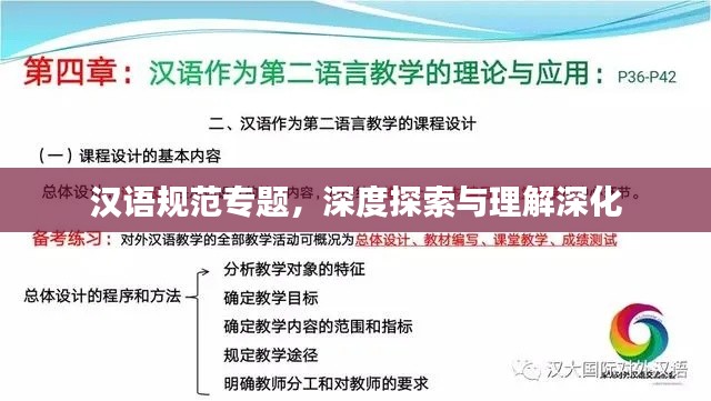 汉语规范专题,深度探索与理解深化